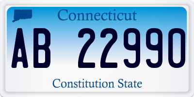CT license plate AB22990