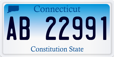 CT license plate AB22991