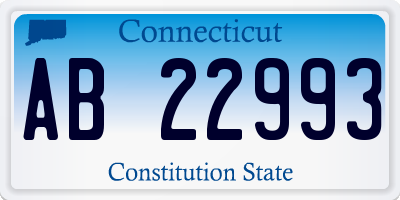 CT license plate AB22993