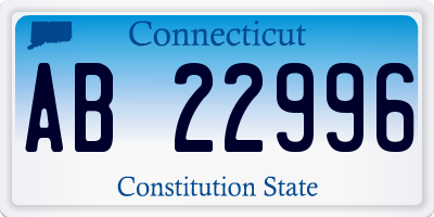 CT license plate AB22996