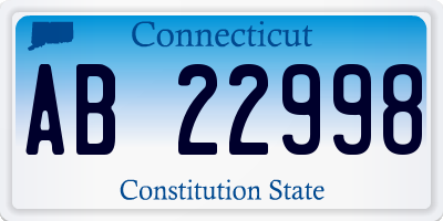 CT license plate AB22998