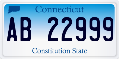 CT license plate AB22999