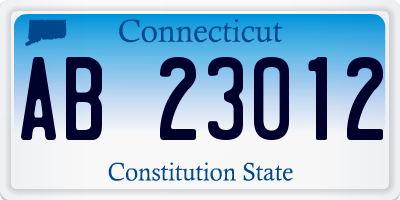 CT license plate AB23012