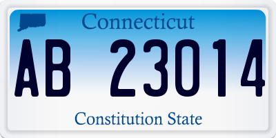 CT license plate AB23014