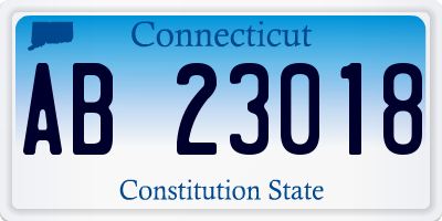 CT license plate AB23018