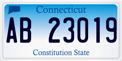 CT license plate AB23019