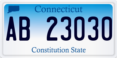CT license plate AB23030
