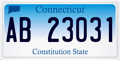 CT license plate AB23031
