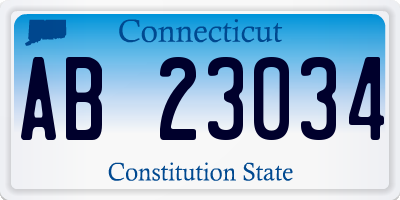 CT license plate AB23034