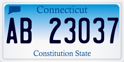 CT license plate AB23037