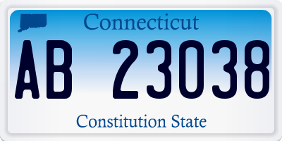 CT license plate AB23038