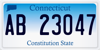 CT license plate AB23047
