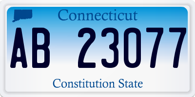 CT license plate AB23077