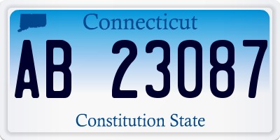 CT license plate AB23087