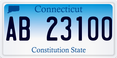 CT license plate AB23100