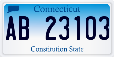 CT license plate AB23103