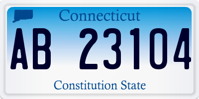CT license plate AB23104