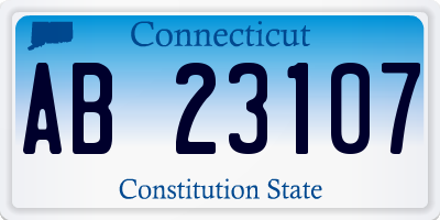 CT license plate AB23107