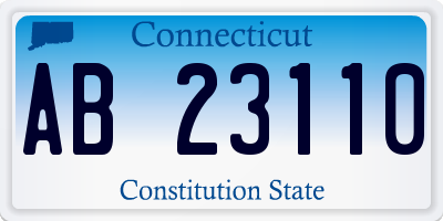 CT license plate AB23110