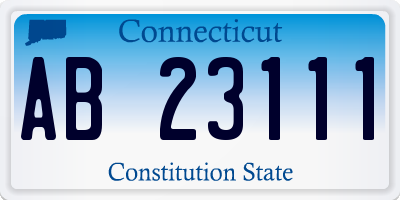 CT license plate AB23111