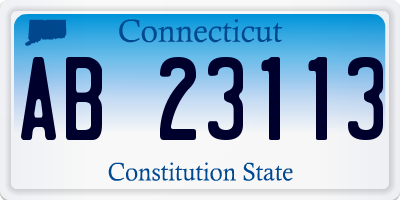 CT license plate AB23113