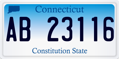 CT license plate AB23116