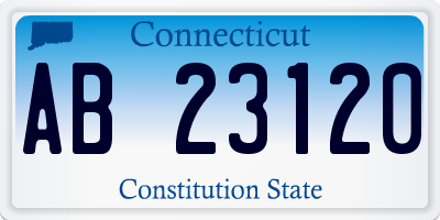 CT license plate AB23120