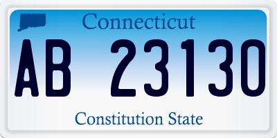 CT license plate AB23130