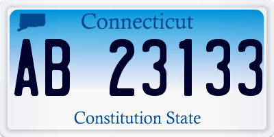 CT license plate AB23133