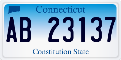 CT license plate AB23137