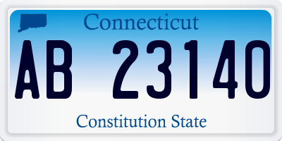 CT license plate AB23140