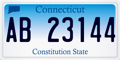 CT license plate AB23144