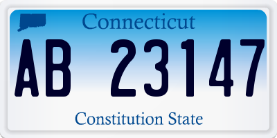 CT license plate AB23147