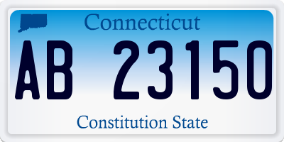 CT license plate AB23150