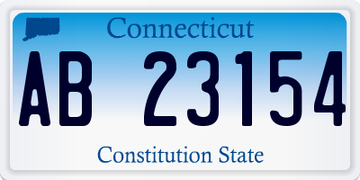 CT license plate AB23154
