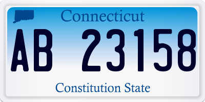 CT license plate AB23158