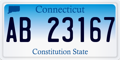 CT license plate AB23167