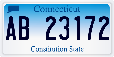CT license plate AB23172