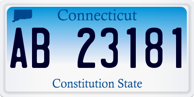 CT license plate AB23181