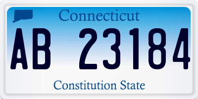 CT license plate AB23184