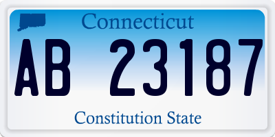 CT license plate AB23187