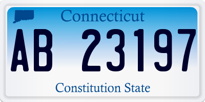 CT license plate AB23197