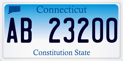 CT license plate AB23200