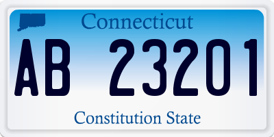 CT license plate AB23201