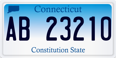 CT license plate AB23210