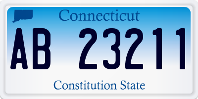 CT license plate AB23211
