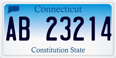 CT license plate AB23214