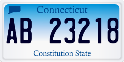 CT license plate AB23218