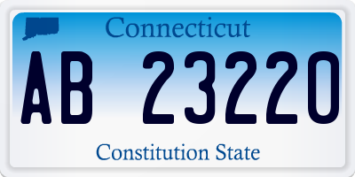 CT license plate AB23220