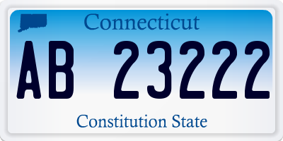 CT license plate AB23222
